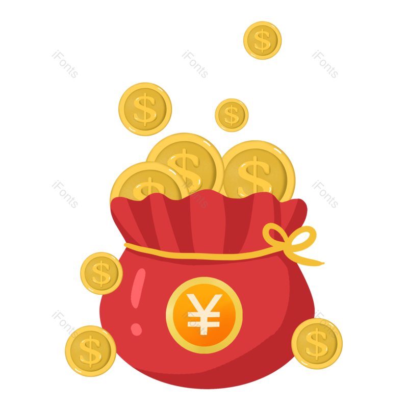 金币图片,福袋元素,PNG,免抠素材